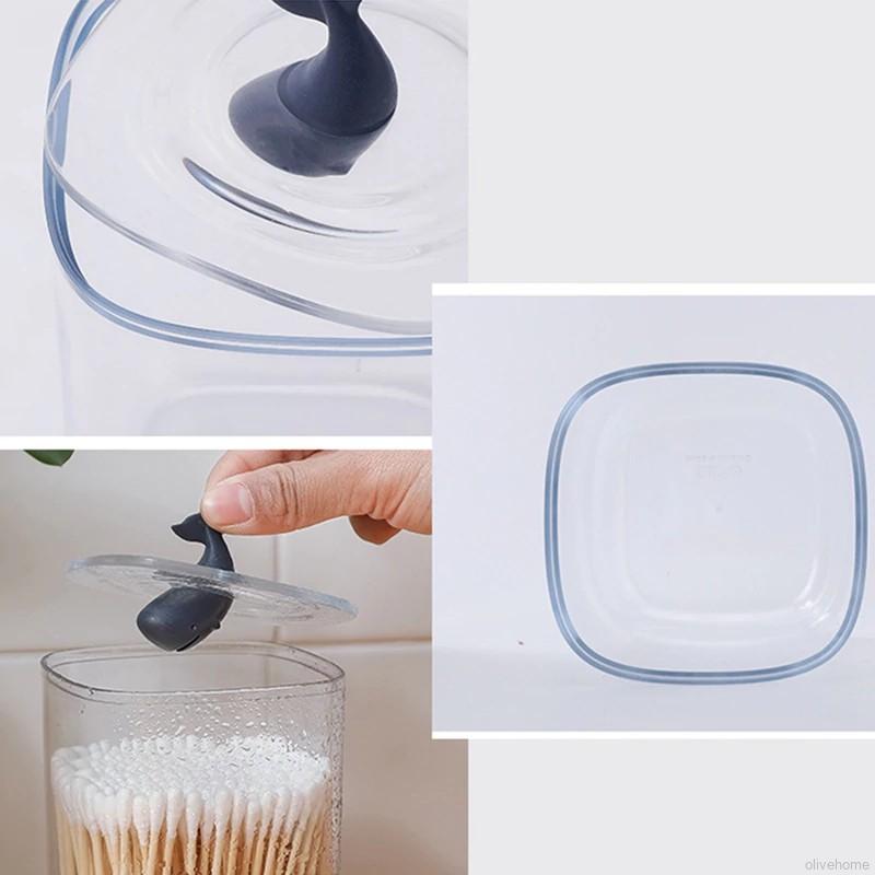 Hộp nhựa Acrylic màu trong suốt chuyên đựng tăm bông | BigBuy360 - bigbuy360.vn