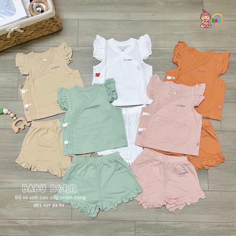 Bộ cúc bấm lệch tay bèo Le coon organic cotton mềm mát mùa hè LC0871