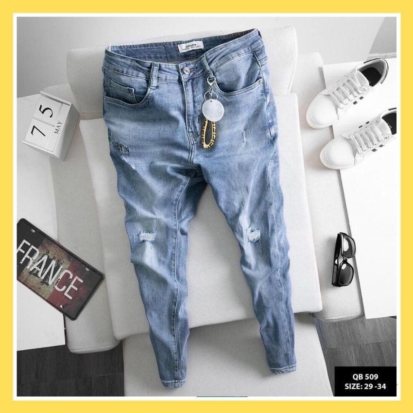 Quần jean nam cao cấp đẹp giá rẻ quần bò màu xanh taka 75 | BigBuy360 - bigbuy360.vn