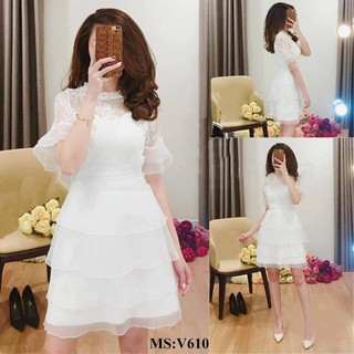 [Rẻ Vô Địch] Váy Công Chúa Trắng Xinh Xắn Dự Tiệc, Dáng Xòe Tiểu Thư