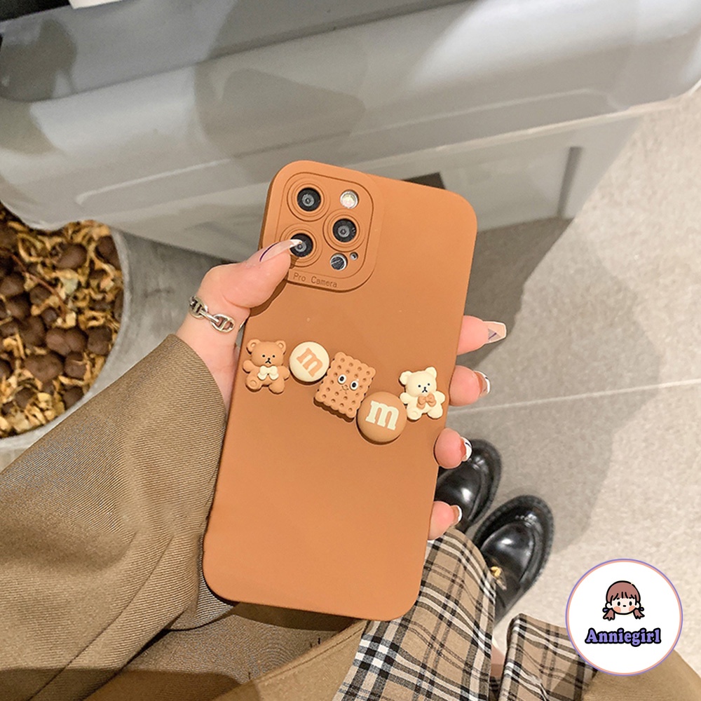 Ốp điện thoại TPU mềm chống sốc họa tiết gấu bánh quy socola 3D cho iPhone 13 12 11 pro max 7 plus | BigBuy360 - bigbuy360.vn