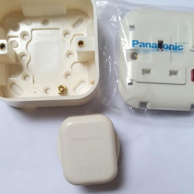Bộ Công Tắc Điện + Nút Bấm + Ổ Cắm + Cầu Chì Cho Panasonic Ac