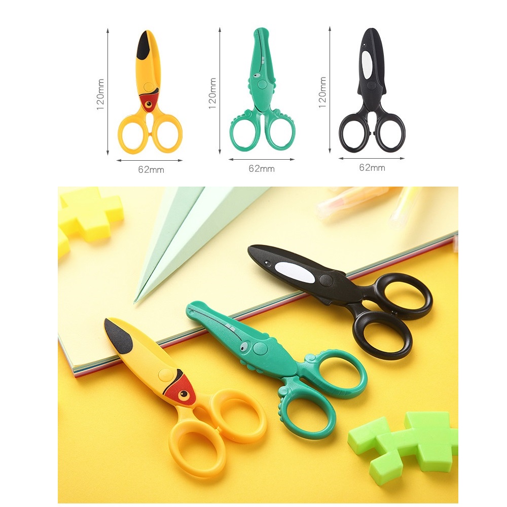 1 Kéo Cắt Giấy Nghệ Thuật Bằng Nhựa Hình Động Vật Hoạt Hình Dễ Thương DIY C7231