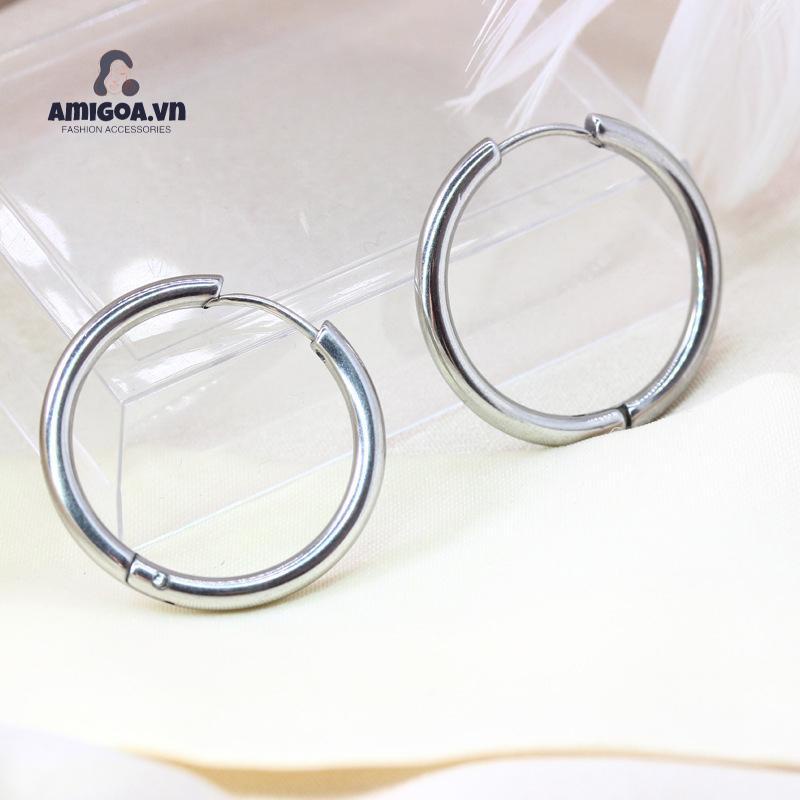 ✨✨Bông tai dáng tròn thiết kế đơn giản hợp thời trang phong cách Hàn Quốc cho nữ (1 pcs)