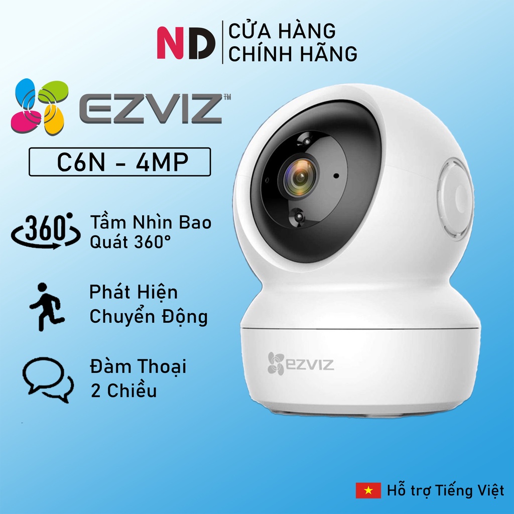 Camera Wifi EZVIZ C6N 2K 4MP Xoay 360 , Đàm thoại - Hàng chính hãng