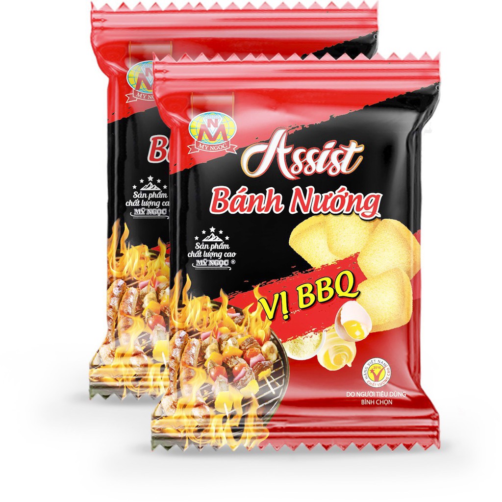 Assist _ 100g Bánh nướng VỊ BBQ phô mai - Assist Toasted Cracker with BBQ Flavor 100g - theo tiêu chuẩn BanQuảnLý ATTP