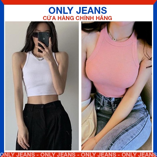Áo croptop len tăm sát nách thời trang nữ , thun tăm cổ tròn 3 lỗ nữ ulzzang
