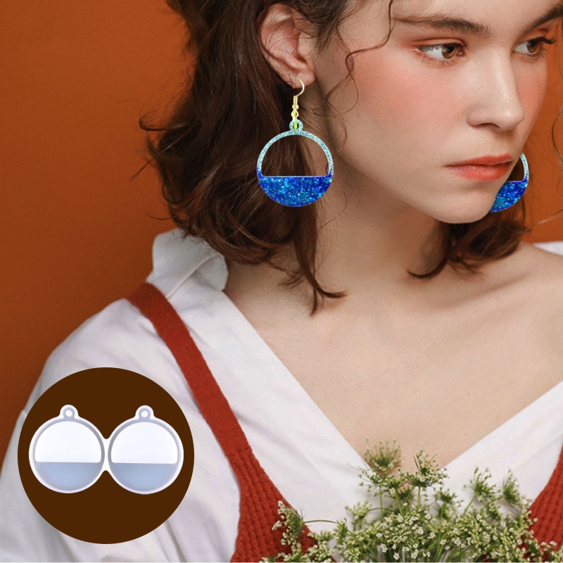 Khuôn Silicone Hình Tròn Làm Mặt Vòng cổ / Bông Tai