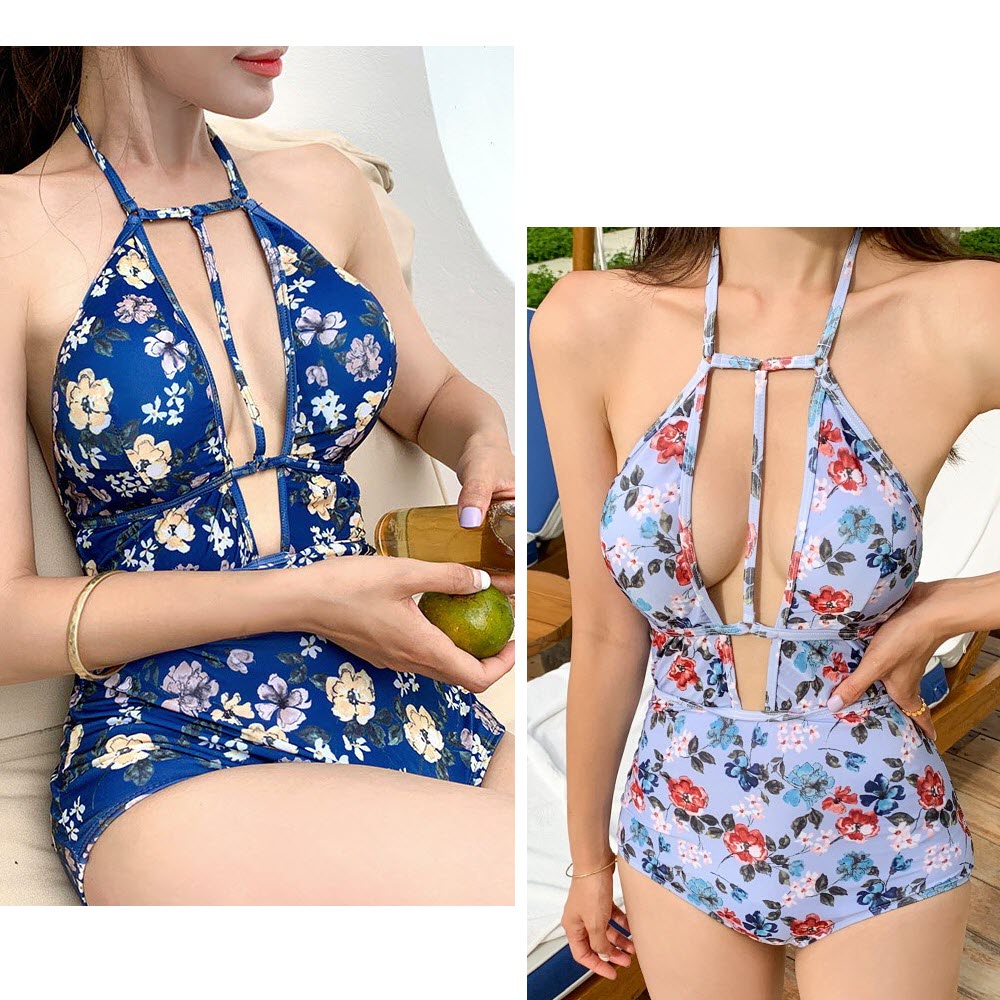 (Hàng nhập) Bikini-Monokini liền thân 1 mảnh, Hoa, Quyến Rũ ADN19161