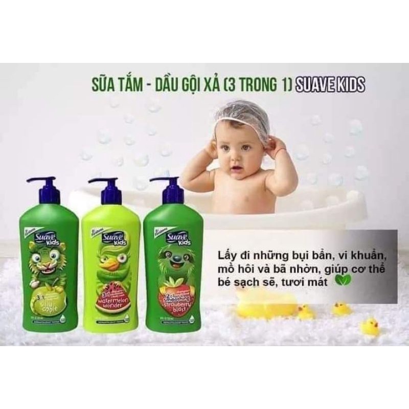 Sữa tắm gội 3in1 Suave Kid Mĩ