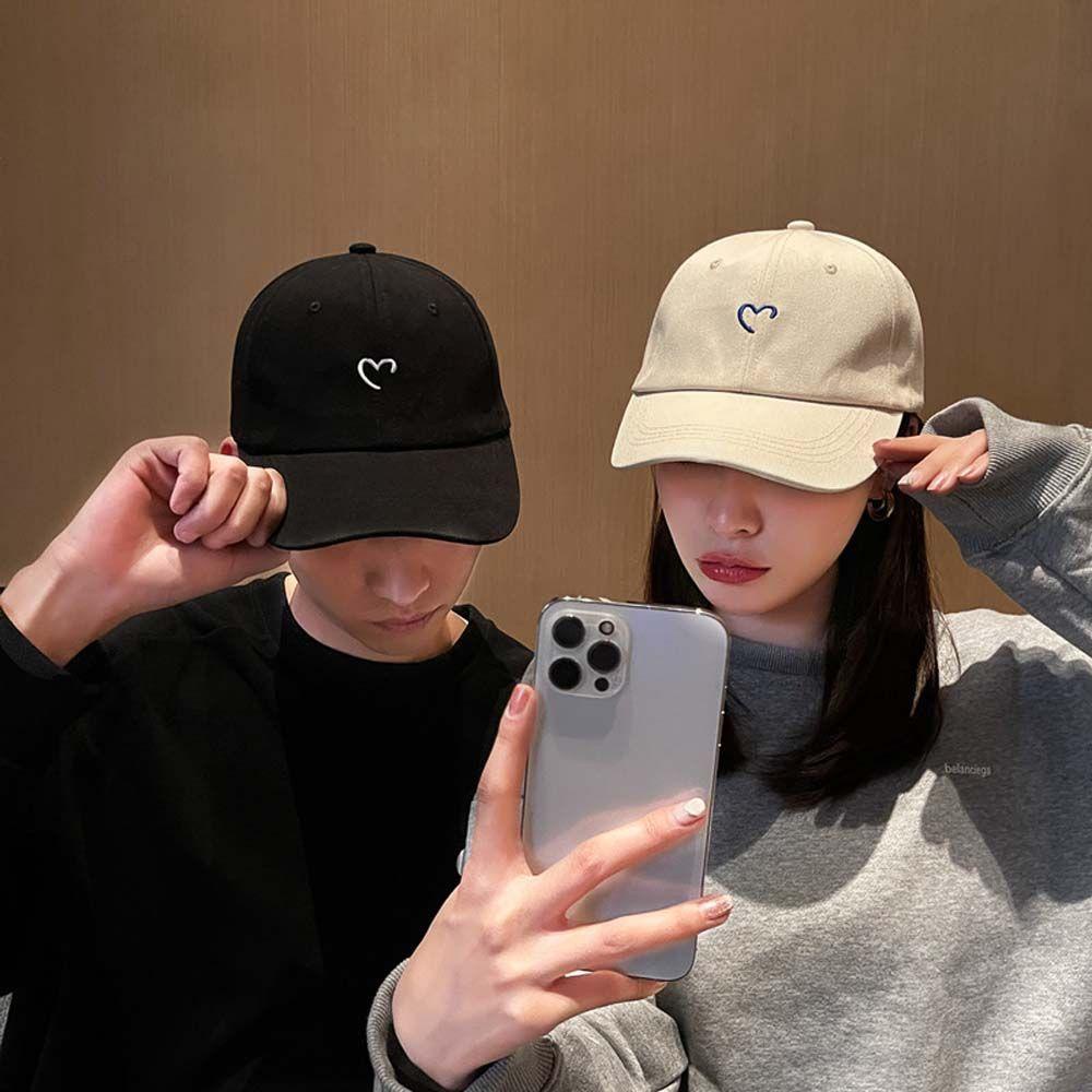 Mũ Lưỡi Trai Cotton Thêu Hình Trái Tim Nhiều Màu Sắc Phong Cách Hip Hop Hàn Quốc