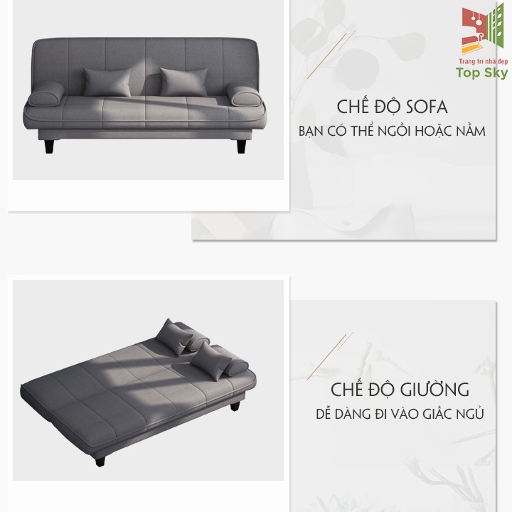 Giường Sofa Phong Cách Hàn Quốc Gấp Gọn Thành Ghế Sofa Dài 1m8 Tiện Dụng