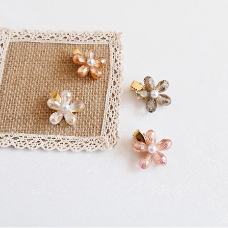 Kẹp tóc hoa đính đá pha lê phong cách Hàn Quốc dễ thương dành cho nữ