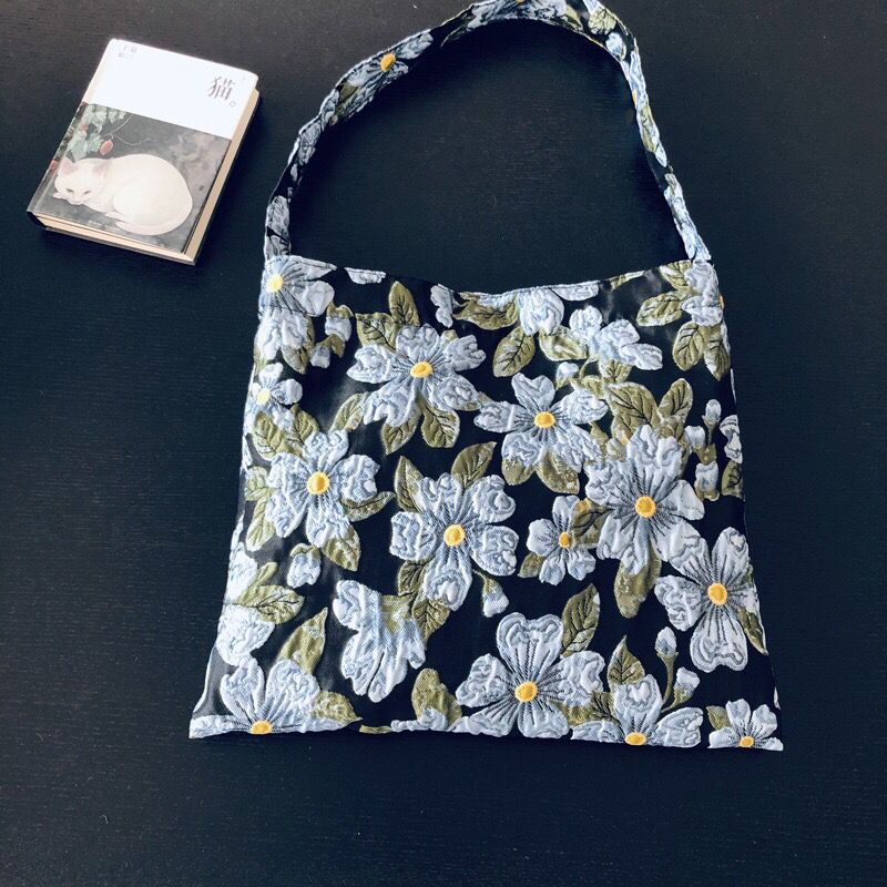 Túi Xách Canvas Họa Tiết Hoa Phong Cách Vintage