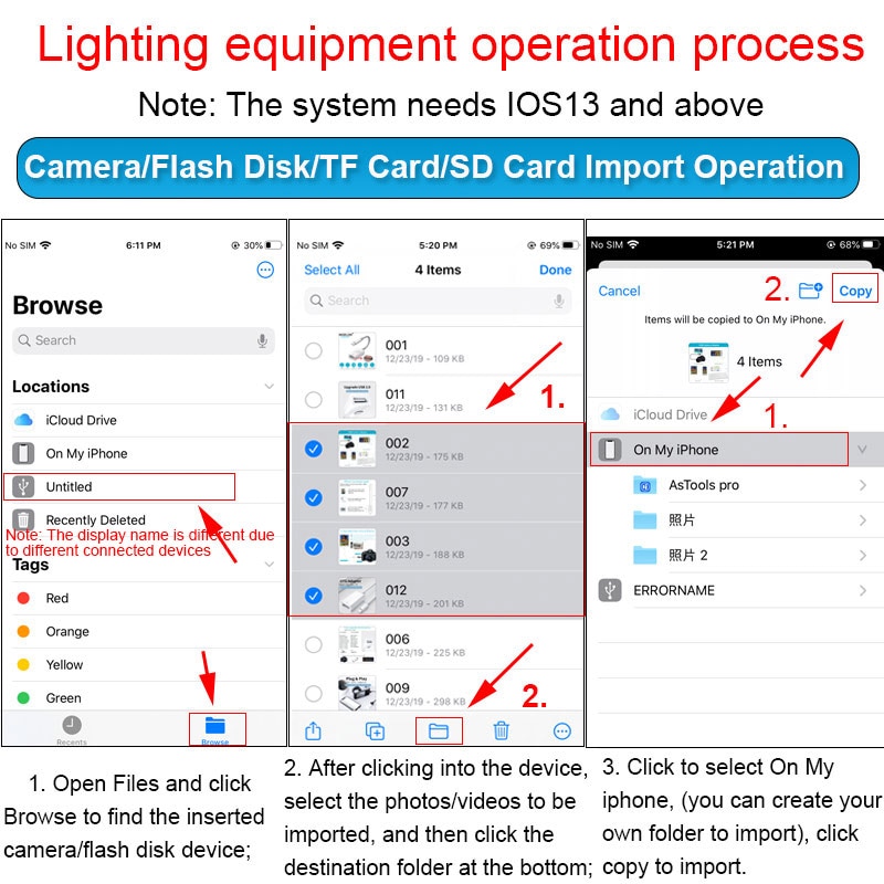 Đầu Đọc Thẻ Otg Tf Sd U-Disk Ios13 Cho Iphone Ipad