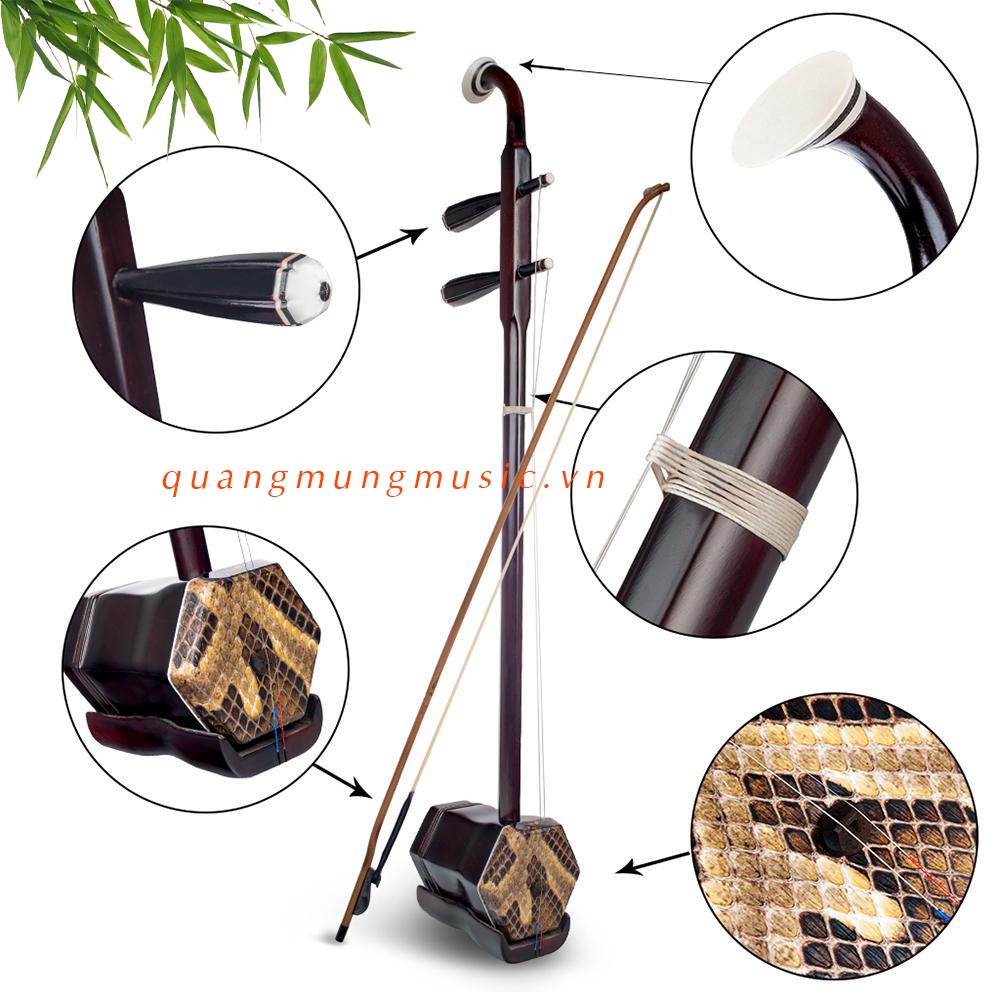 [Rẻ Nhất Shopee] Đàn Nhị (Erhu) Gỗ Hắc Nhập Khẩu - Kèm đủ phụ kiện