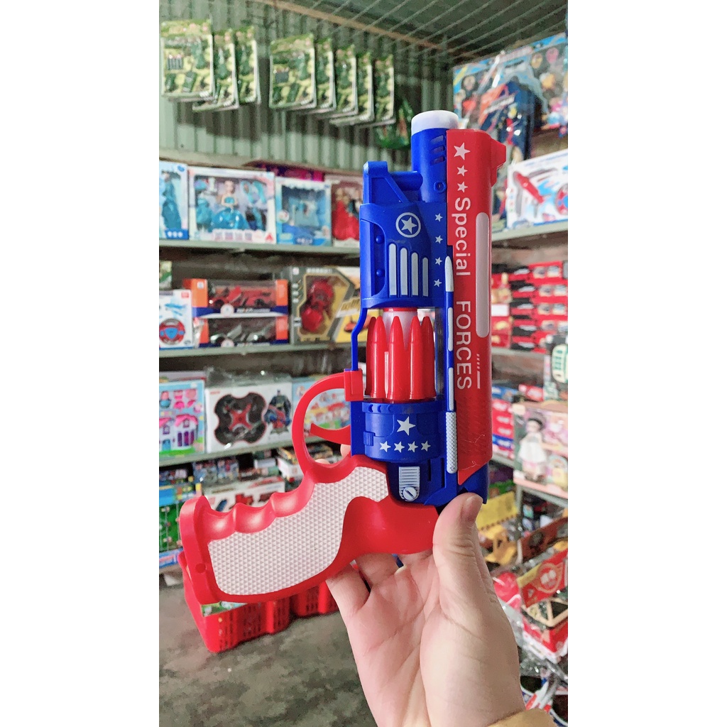 Súng đồ chơi chạy pin có đèn và nhạc - Đồ chơi SÚNG DÙNG PIN cho trẻ em.