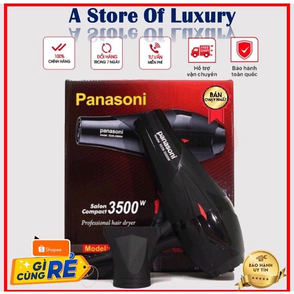 Máy sấy tóc tạo kiểu Panansoni công suất lớn chính hãng, máy khò tóc 2 chiều nóng lạnh 3500w