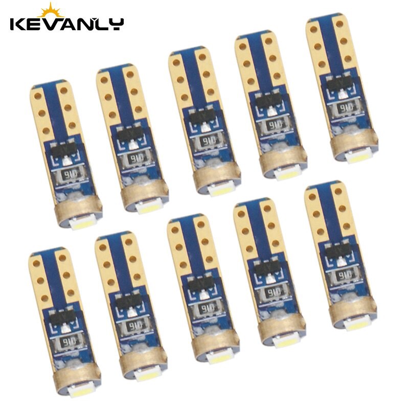 Bộ 10 đèn LED Kevanly T5 W3W W1.2W 1 SMD DC 12v 3030 dành cho xe hơi