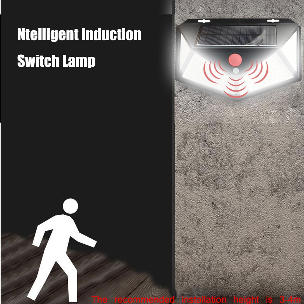 Đèn led năng lượng mặt trời gắn tường 100 bóng 3 chế độ chất lượng cao