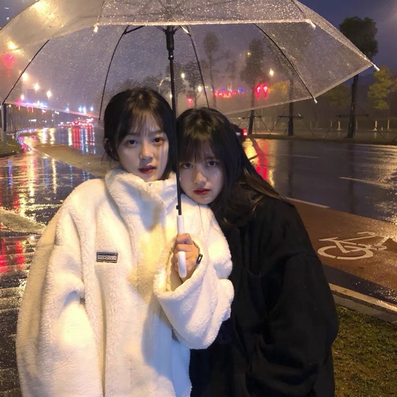 Áo Khoác Kaki Bông Hai Mặt Màu Trắng Kem Form Rộng Ulzzang Siêu Dày DẴN