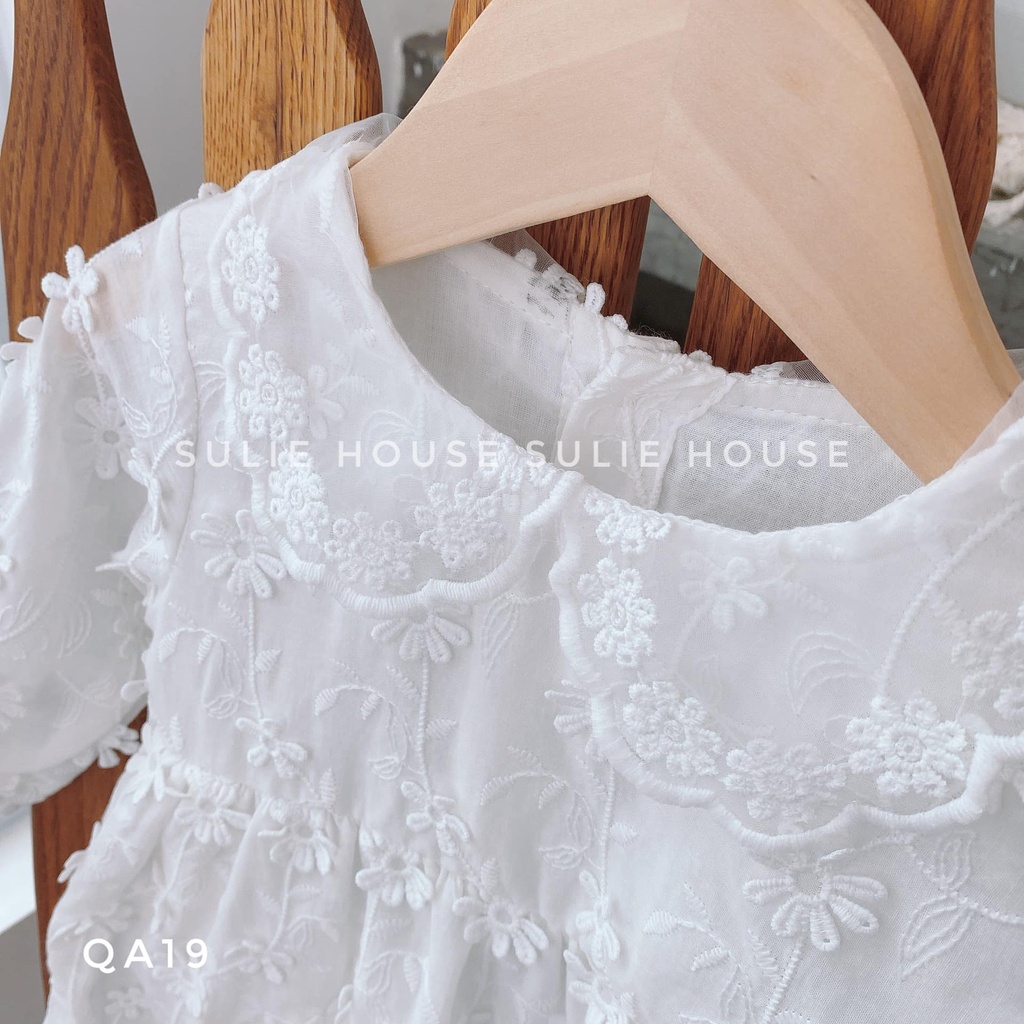 Váy ren trắng kèm mũ cao cấp - QA19