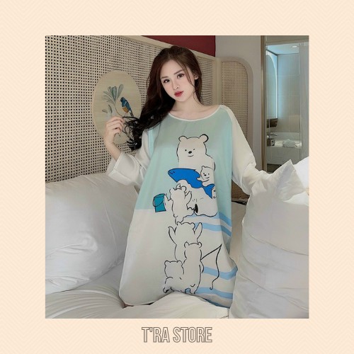 Váy Ngủ Lụa Latin Cánh Dơi Cute Dễ Thương | BigBuy360 - bigbuy360.vn