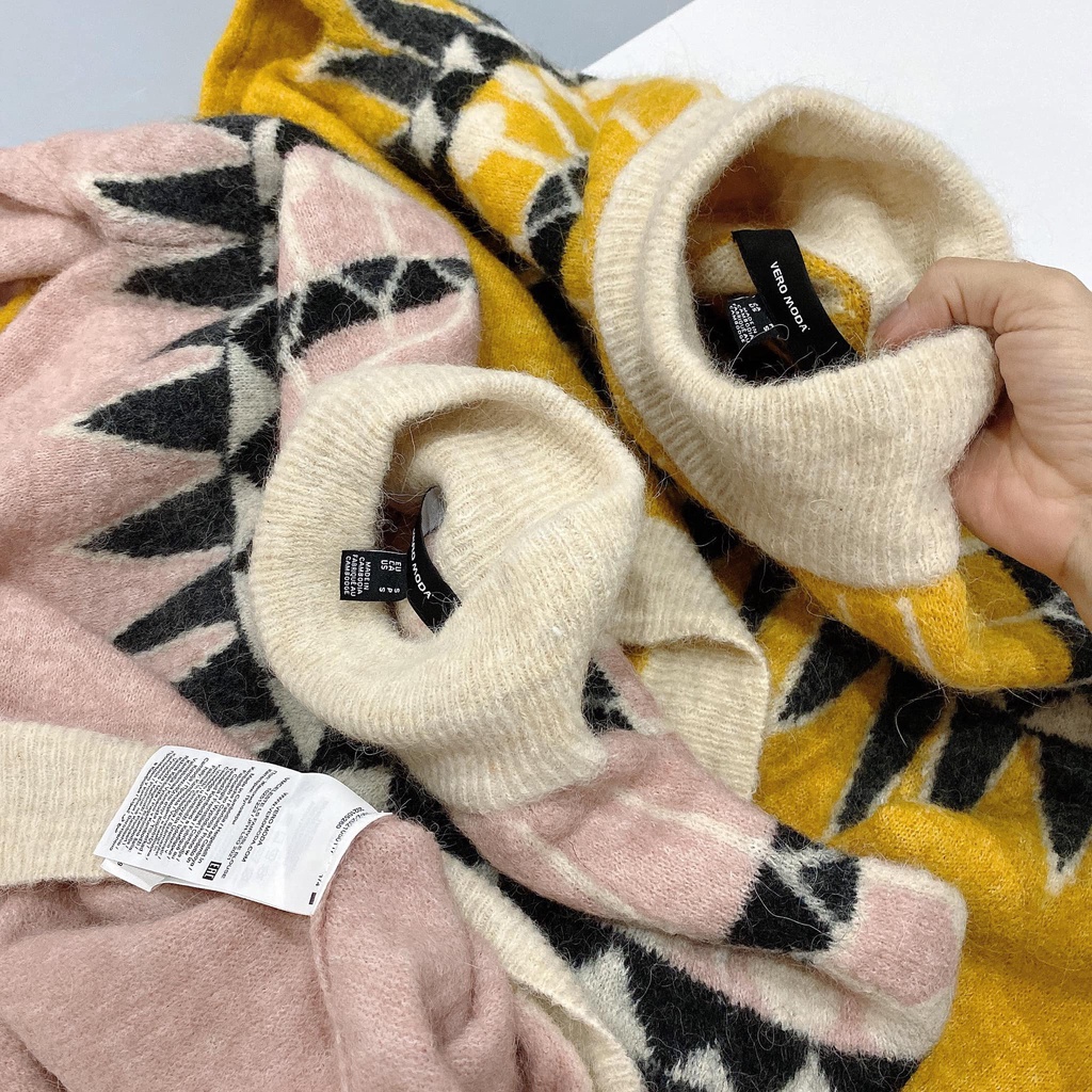 Áo len trám Vero Moda 02 màu hồng và vàng
