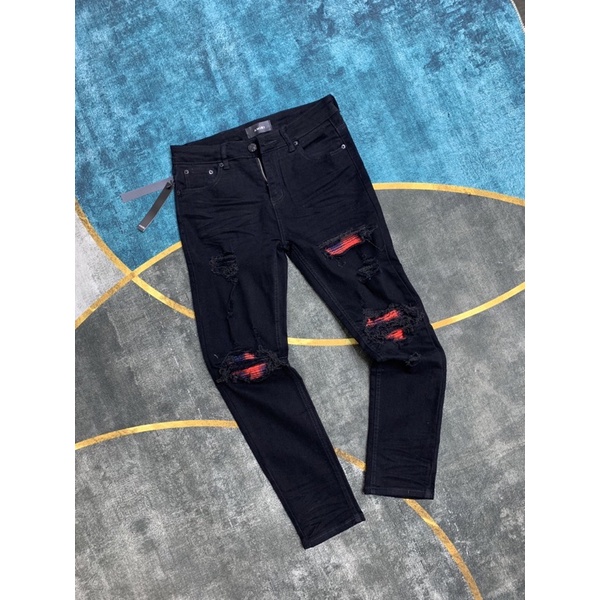 Quần Jean AMIRI Vá Da Cực Hot