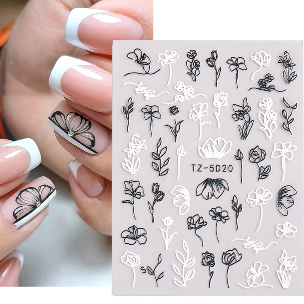 Miếng Dán Trang Trí Móng Tay DIY Hình Hoa Trà Cổ Điển Dành Cho Nữ