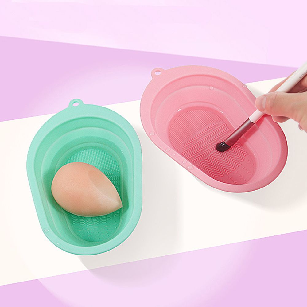 [Hàng mới về] Dụng cụ làm sạch cọ trang điểm bằng silicon có thể gập gọn lại tiện lợi