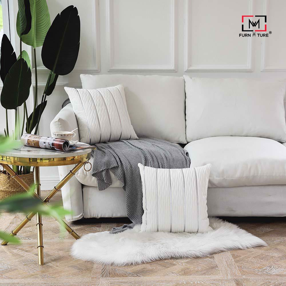 Gối tựa lưng vuông trang trí vân sọc flanel MW06 thương hiệu MW FURNITURE