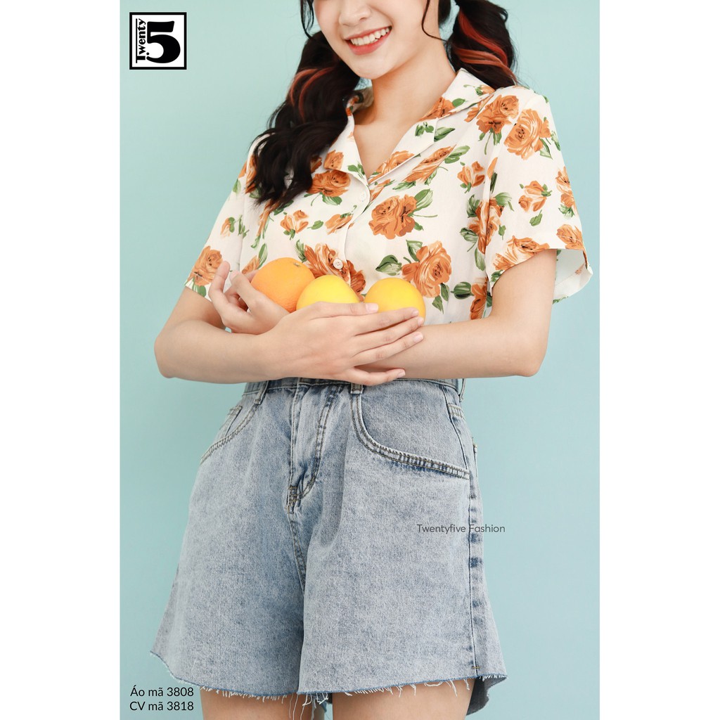 Quần short nữ cạp cao, không gấu Twentyfive 3818