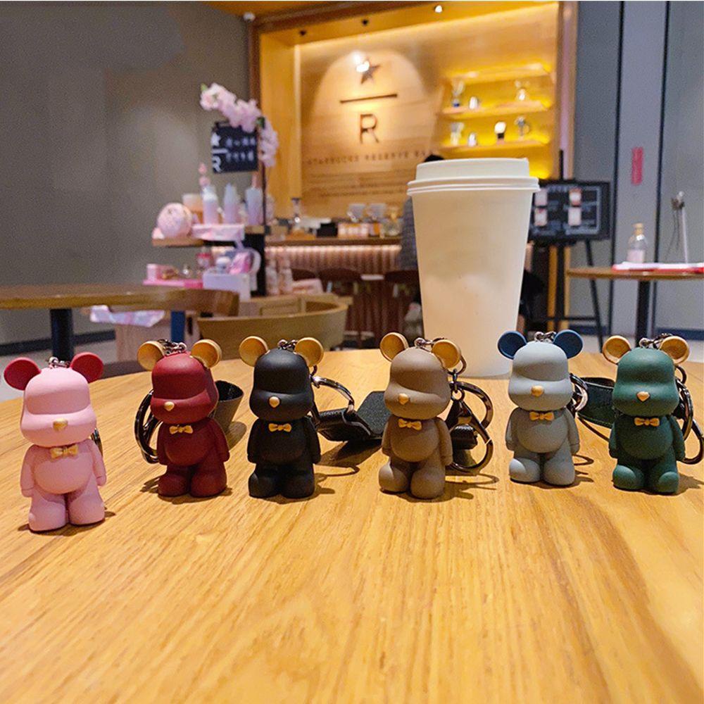 Móc Khóa Da PU Hình Gấu Nhồi Bông Đáng Yêu