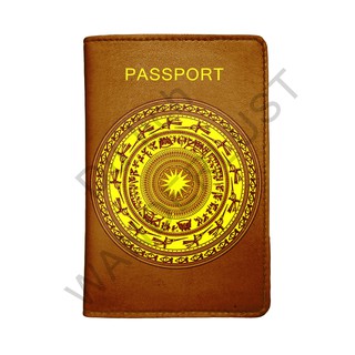 Bao da passport/hộ chiếu cao cấp Hoa văn trống đồng chim lạc cực chất [Có thể in tên theo yêu cầu]