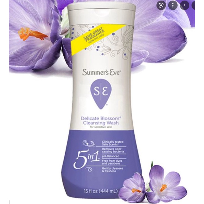 Dung dịch vệ sinh SUMMER'S EVE DELICATE BLOSSOM &amp; BLISSFUL ESCAPE Cleansing wash cho da nhạy cảm 444ml