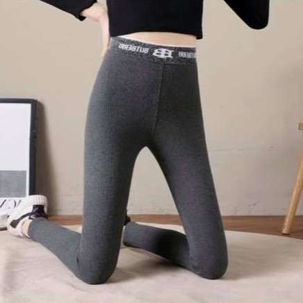 Quần legging tăm cạp cao