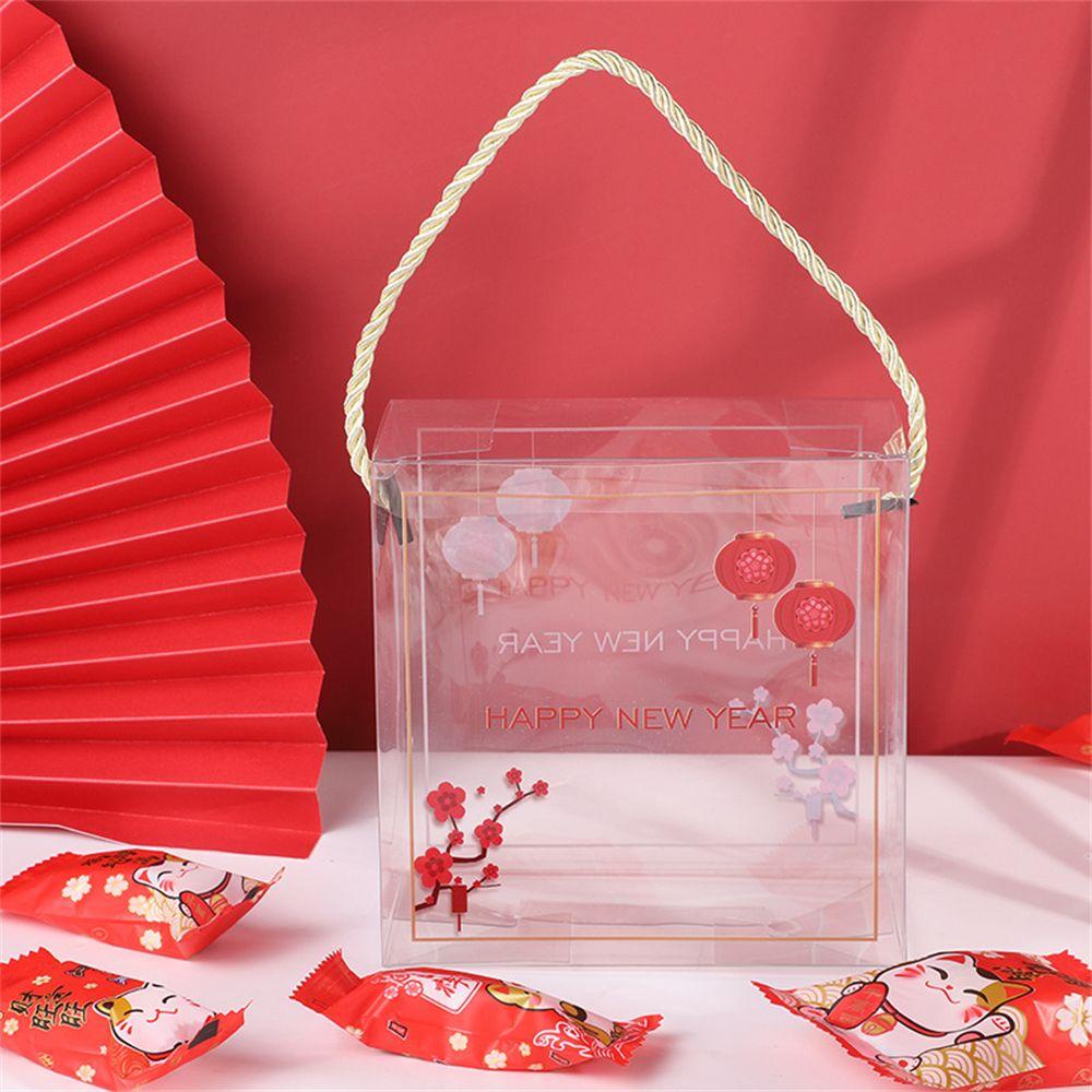 LAKAMIER Túi Đựng Bánh Quy / Quà Cưới / Năm Mới Phong Cách Trung Hoa Có Tay Cầm