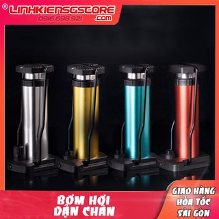 Bơm bánh xe đạp , xe máy dậm chân mini kết cấu hợp kim nhôm thiết kế nhỏ gọn áp suất lớn
