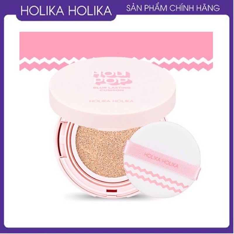 Phấn nước Holika Holika Holi Pop Blur Lasting Cushion, chống nắng SPF50+ PA+++