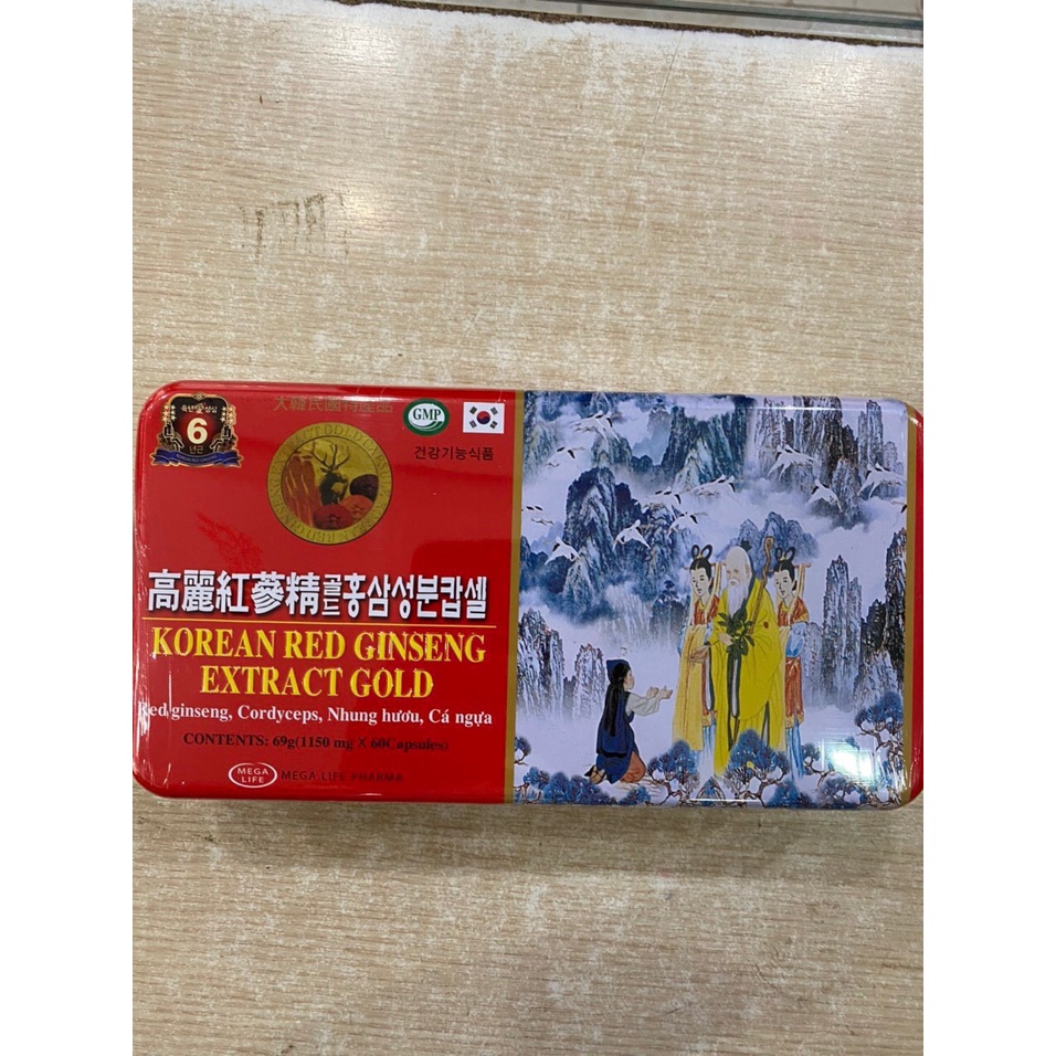 Viên bổ Korean Red Ginseng Extract Gold giúp bồi bổ cơ thể, ăn ngủ ngon, cho người suy nhược cơ thể
