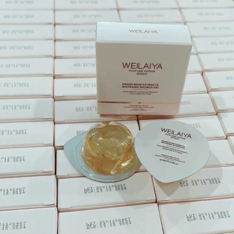 Mini Sữa tắm cánh hoa hồng Damask hương nước hoa Weilaiya, cấp ẩm, chống lão hóa.
