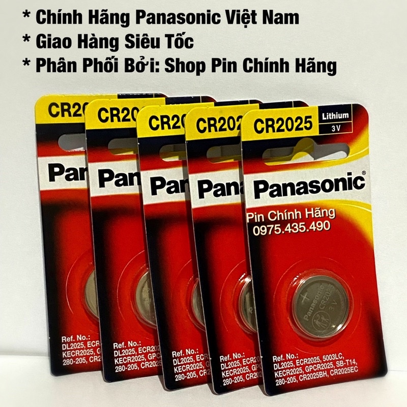 Combo 5 Vỉ Pin CR2025 Panasonic Cao Cấp Hàng Chính Hãng Made in Indonesia