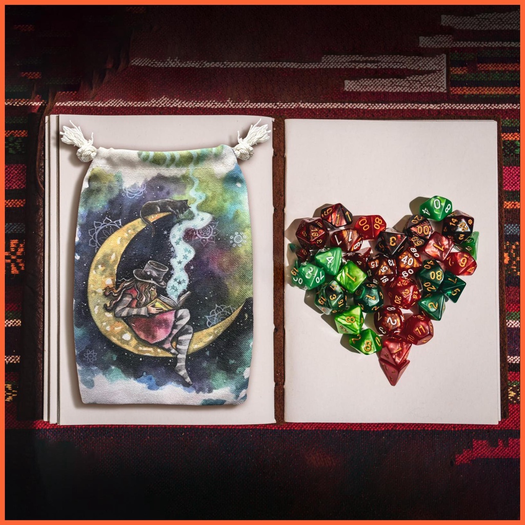Túi Dây Rút Đựng Bài Tarot Thêu Họa Tiết Xinh Xắn