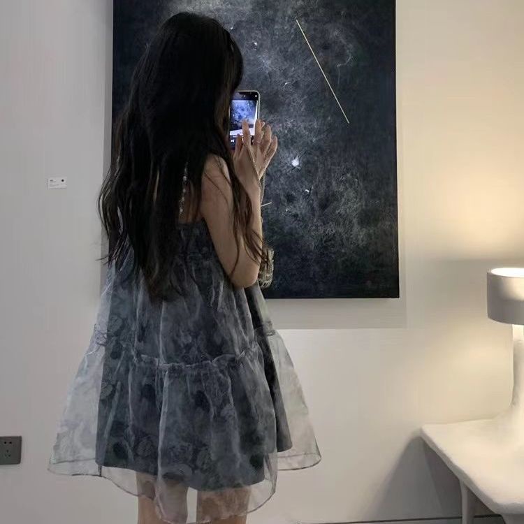 2022 Hoa Hồng Organza Mềm Mại Đầm Hai Dây Dành Cho Nữ