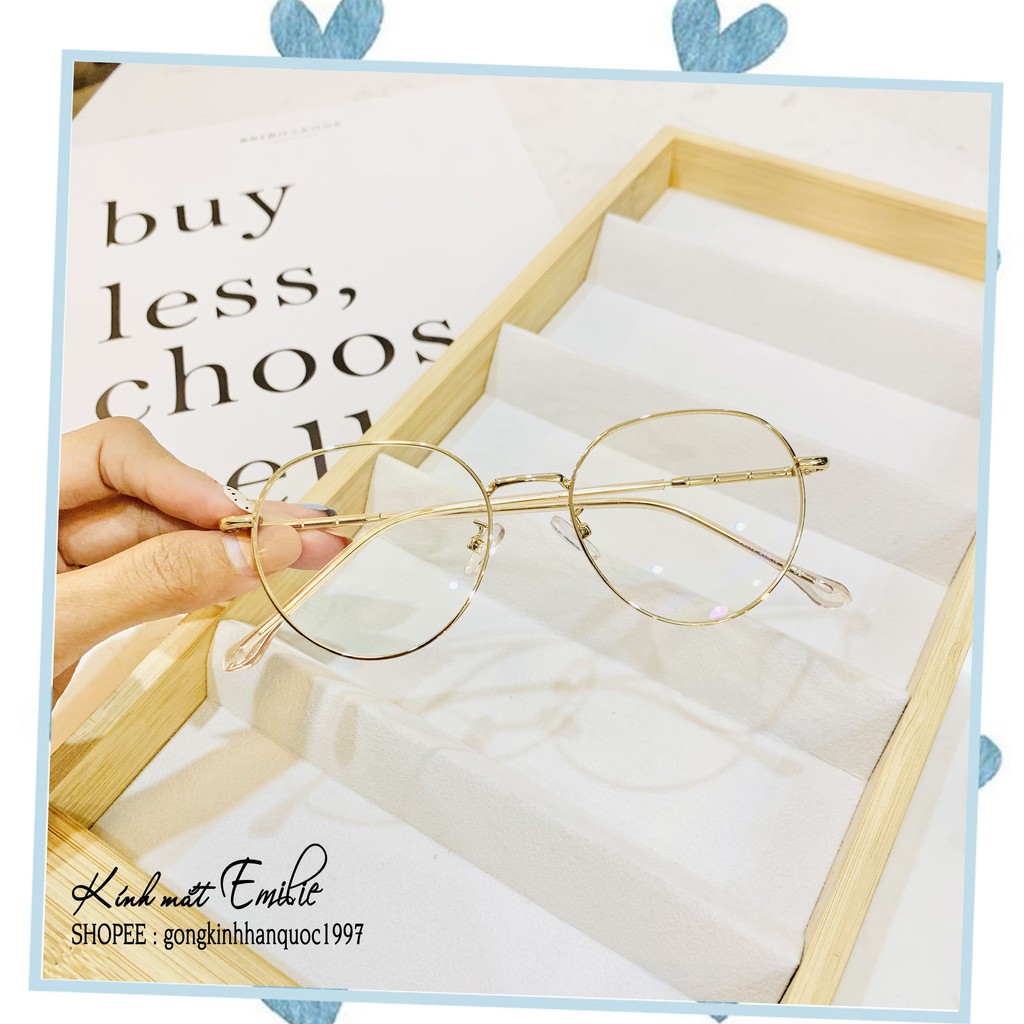 Gọng kính mảnh nhẹ ⚡𝑭𝑹𝑬𝑬𝑺𝑯𝑰𝑷⚡ tròn bầu nam nữ Kính mắt Emilie - Kính cận hot 2021 | BigBuy360 - bigbuy360.vn