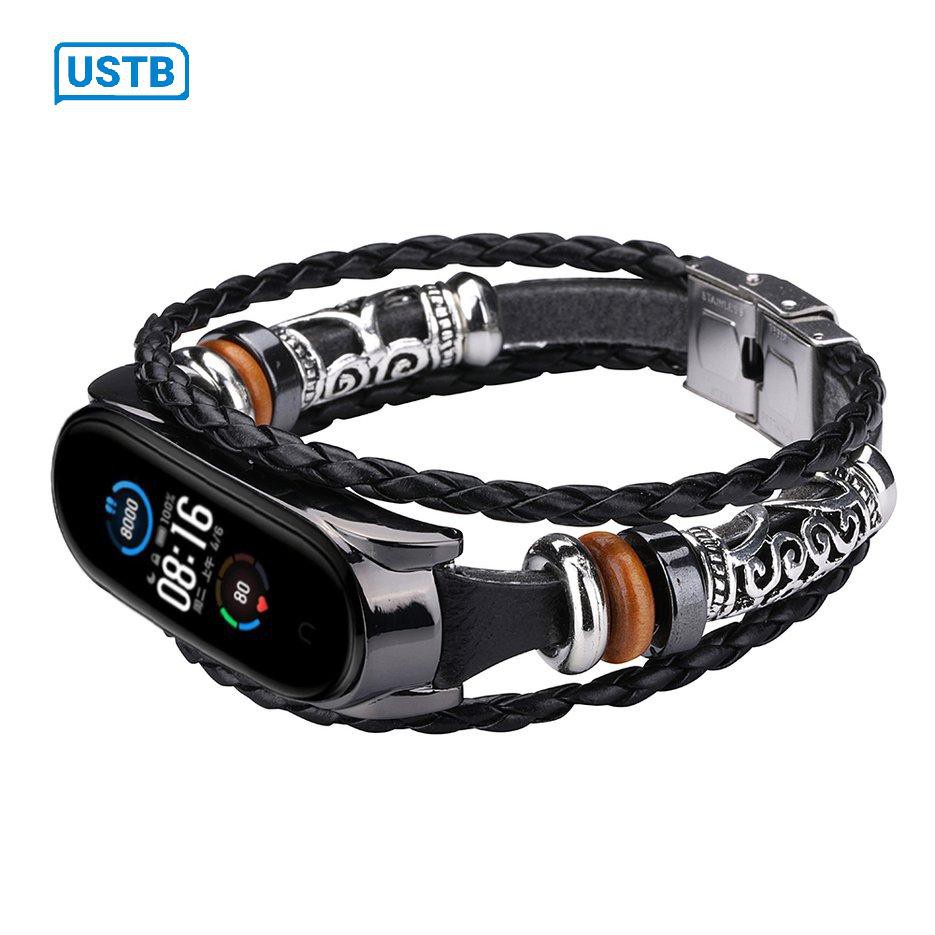 ✾◘✺Phong cách độc đáo Dây đeo thông minh Mi Band Xiaomi 5 với NFC / dân tộc kim loại