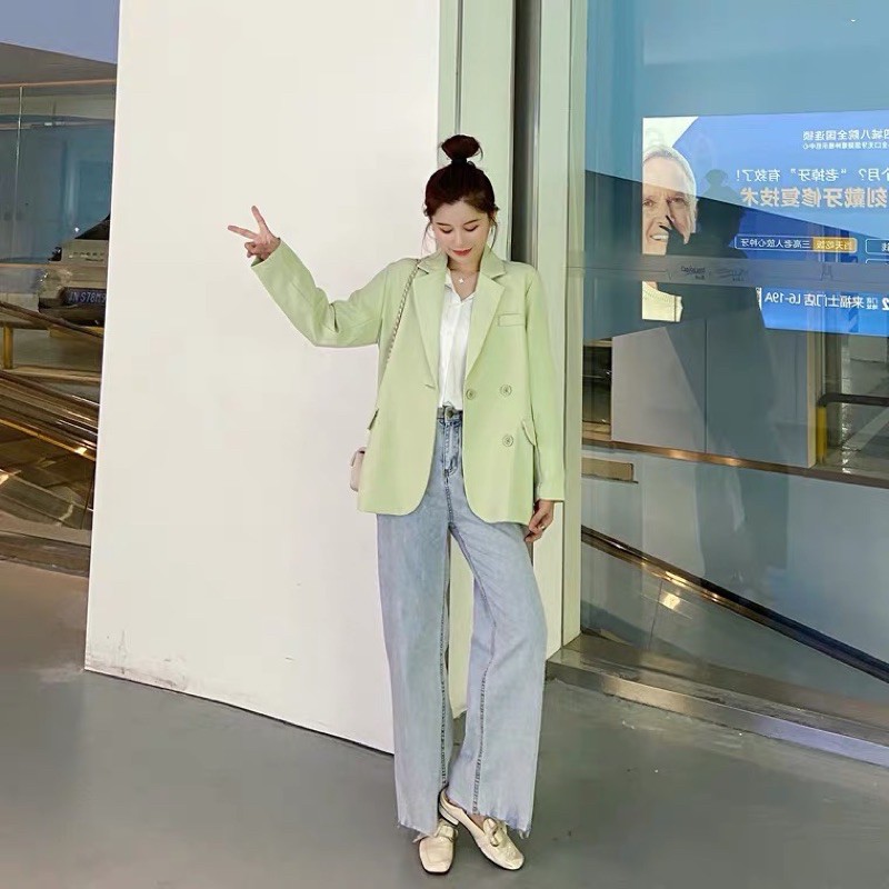 (Mẫu mới)(Sẵn xanh)Áo vest/áo blazer nữ siêu phẩm màu sắc trẻ trung phong cách Hàn Quốc(kèm ảnh thật) | BigBuy360 - bigbuy360.vn