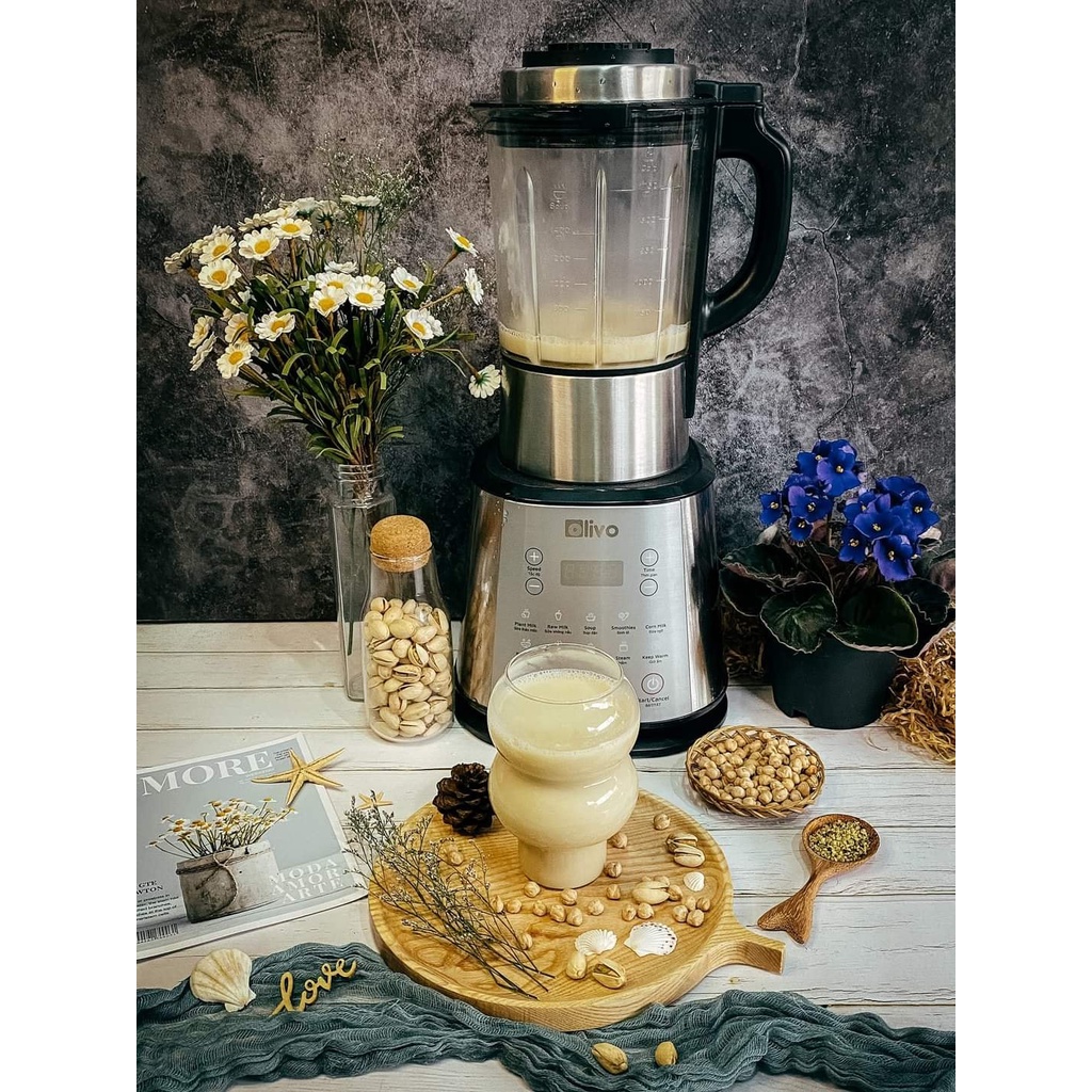 Máy làm sữa hạt OLIVO X20 1800W máy xay sữa hạt siêu mịn chạy êm ái thương hiệu Mỹ, chính hãng bảo hành 24 tháng