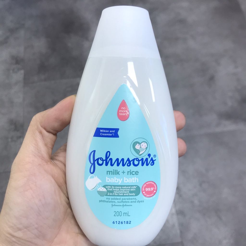 Sữa tắm em bé và mẹ JOHNSON Baby Bath Milk Rice 200ml